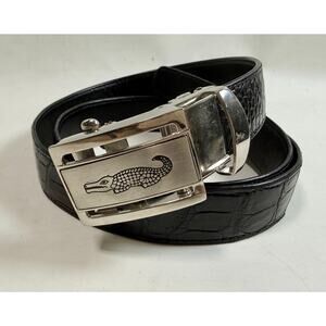 NWOT Auto Locking Crocodile Belly Skin Belt size 46